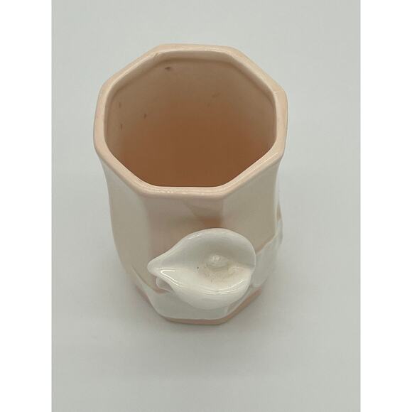 VINTAGE Light Pink Ceramic Vase with White Cala Lily Design - Picture 5 of 7